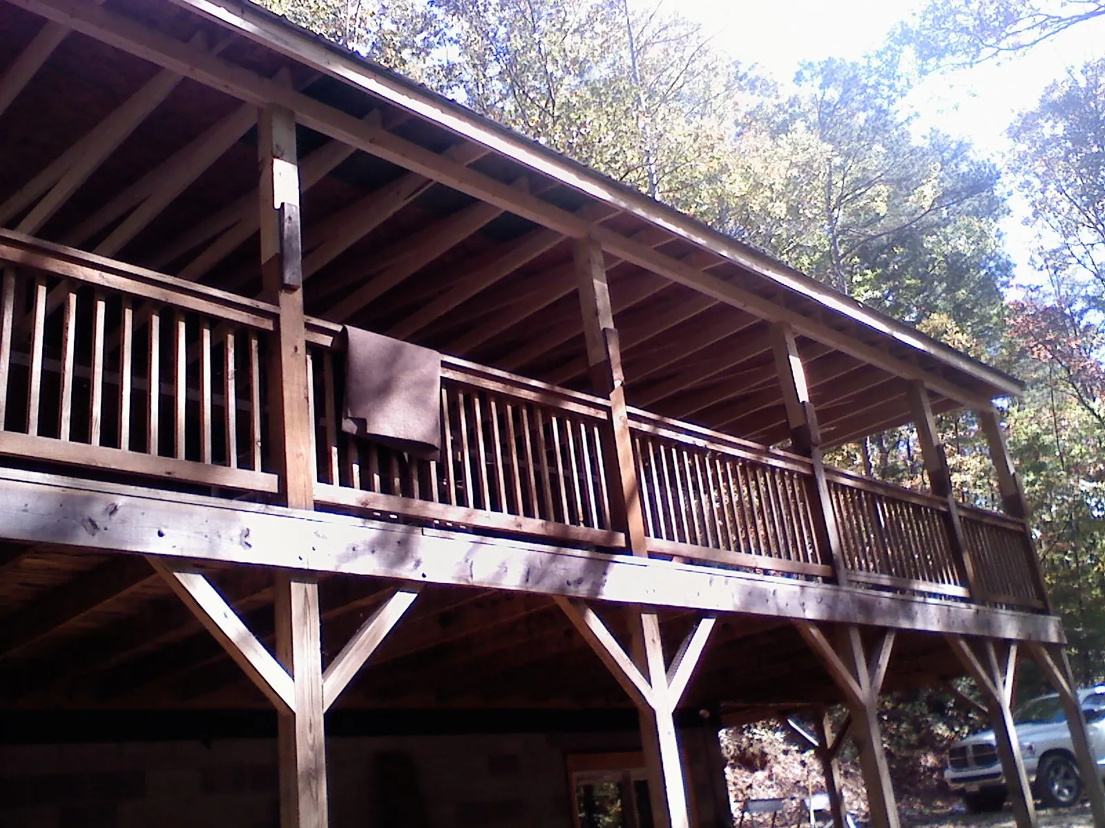 Timber framing under a new elevated porch and deck — Roof Leak Repair in Malverne by Roofing Brothers